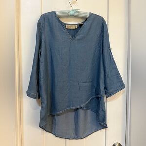 Casual Blue Tunic Top